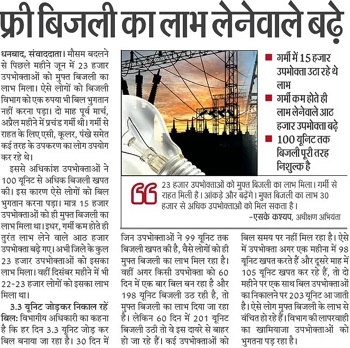 Jharkhand 100 Unit Free Electricity Scheme Newspaper Information