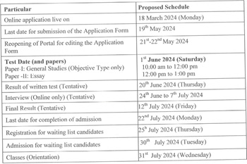 Jamia Millia Islamia RCA Civil Services Coaching Program 2024 2025 Schedule