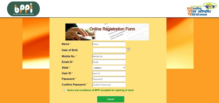 Pradhan Mantri Bhartiya JanAushadi Kendra Registration