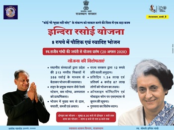 Rajasthan Indira Rasoi Yojana Benefits