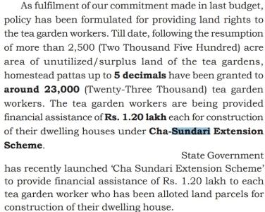West Bengal Cha Sundari Extension Scheme Information
